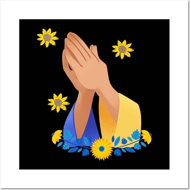 Pray For Ukraine Floral Look Wall Art by NICHE&NICHE